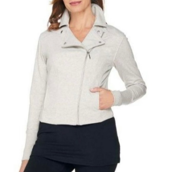 H By Halston French Terry Moto Jacket - Picture 3 of 13